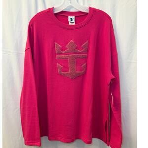 Royal Caribbean Women’s Pink Anchor Crown Sweatshirt Lg NWT Cruise Logo Pullover